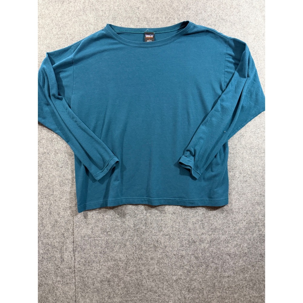 Vintage Patagonia Capilene Long Sleeve Shirt Teal Blue Men's Large Made in USA